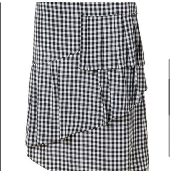 Tibi Asymmetrical Gingham Ruffle Skirt - Picture 11 of 12